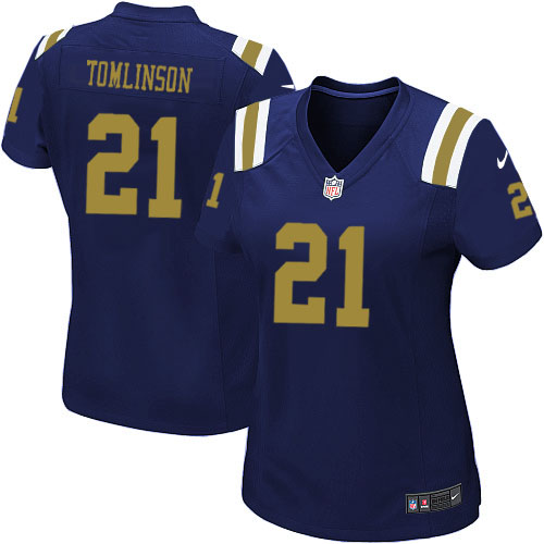 Women's Elite LaDainian Tomlinson Nike Jersey Navy Blue Alternate - #21 NFL New York Jets